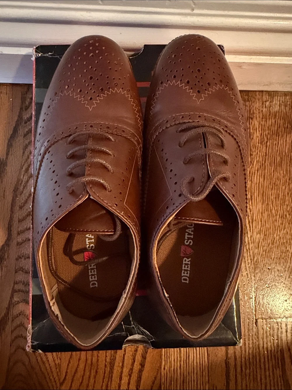 Boys size 2 Brown Brogue Oxfords